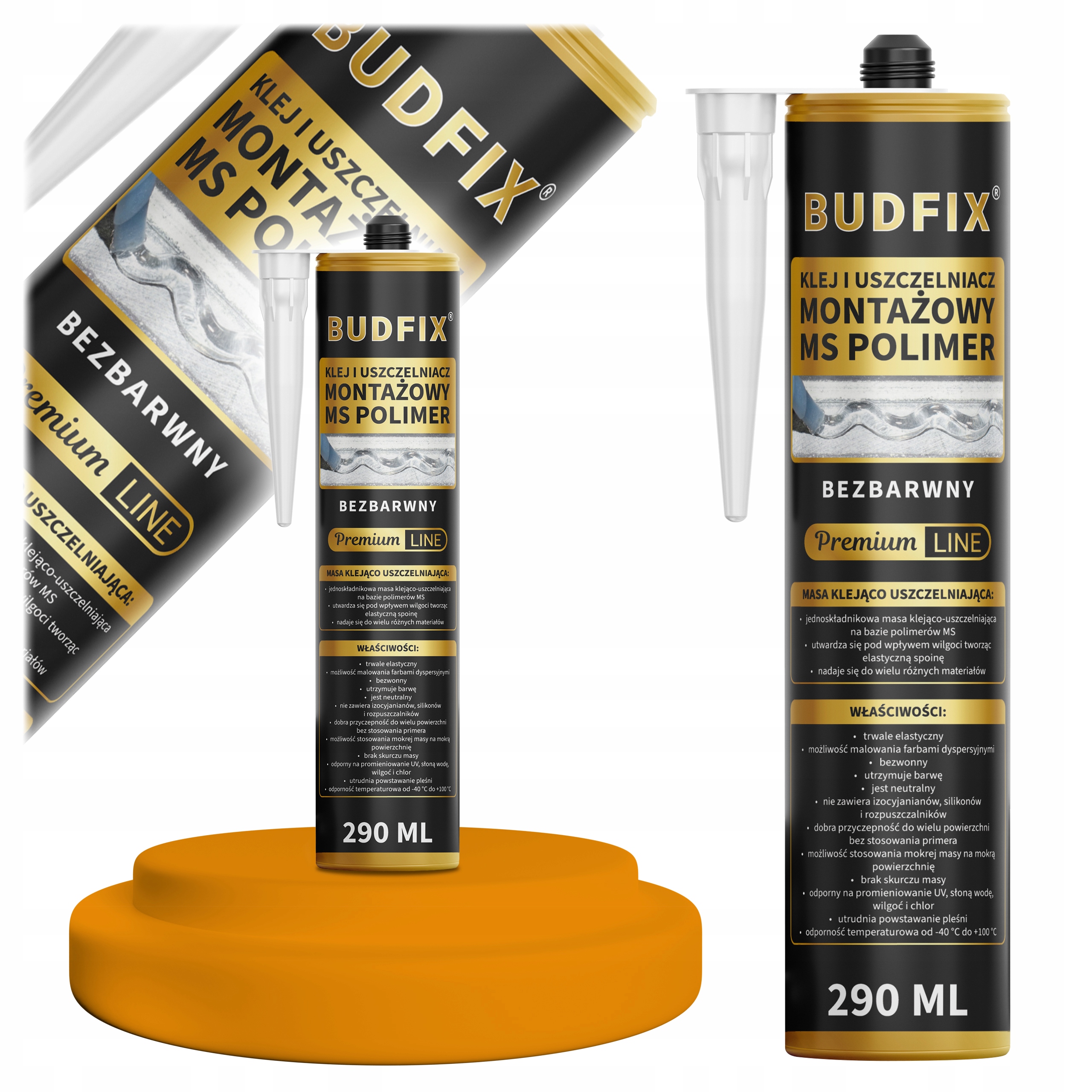 Klej Montażowy Bezbarwny Ms Polimer Mocny Uszczelniacz Przezroczysty 290ml