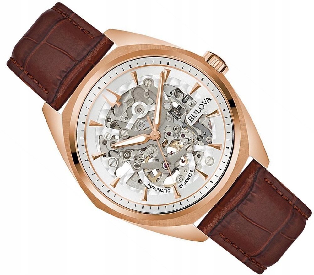 Automatické Pánské Hodinky Bulova 97A175 Surveyor Skeleton Automat Box