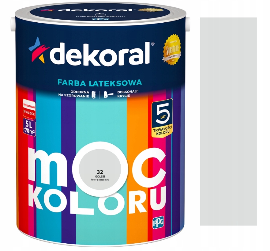 DEKORAL MOC KOLORU FARBA LATEKSOWA AKRYLIT W GOŁĘBI 5L