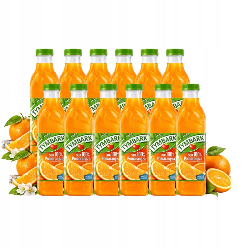 Zestaw Rodzinny Soków Tymbark 12 sztuk Pomarańczowy 100% Na Majówkę
