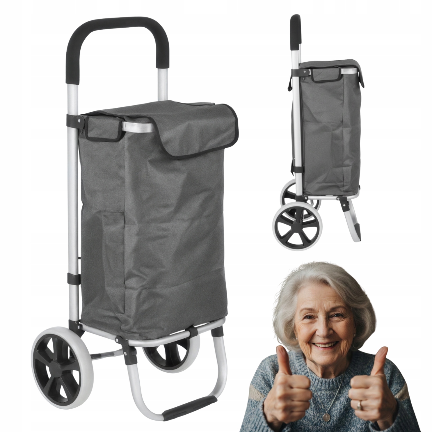 Milan Taška Na Kolečkách Nákupní Vozík 40 L Šedá