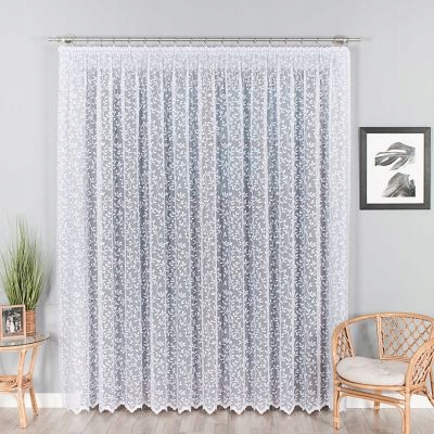 Dlouhá záclona s páskou Listki, výška 240 x 500 cm, 023058