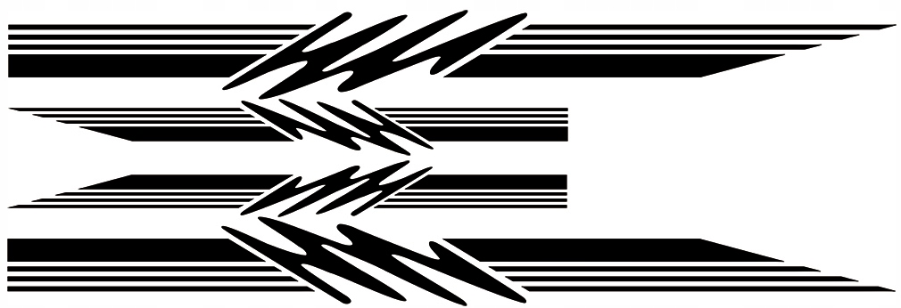 2xNAKLEJKA Grafika na kamper przyczepę MOTYW SKOŚNE PASKI PASY LINIE 44x270 Numer katalogowy producenta MG3872