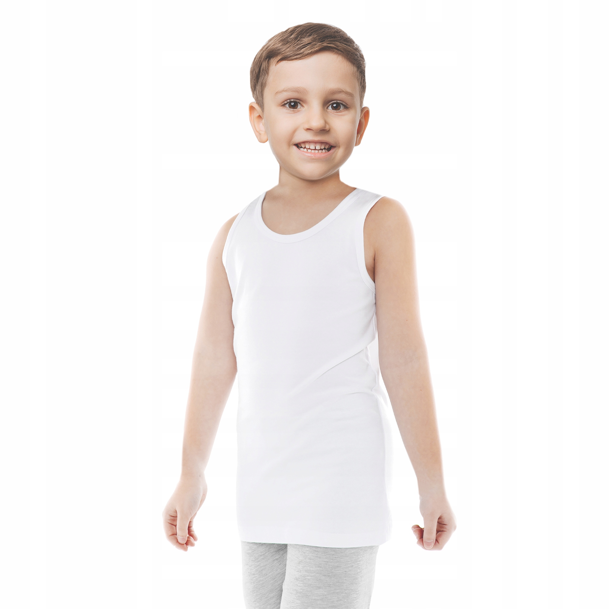 BIAŁA PODKOSZULKA DLA CHŁOPCA MŁODZIEŻOWA 164 PODKOSZULEK NA RAMIĄCZKACH