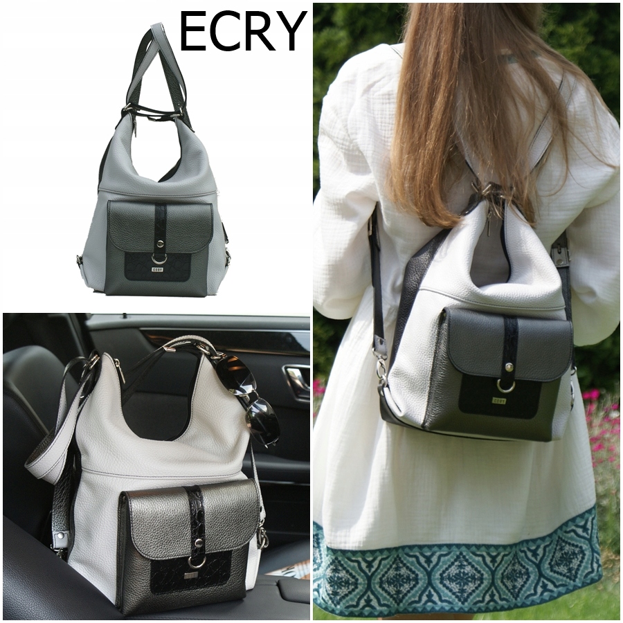 TOREBKA DAMSKA PLECAK 2W1 WŁOSKA SKÓRA NATURALNA Wielkość duża (mieszcząca A4)