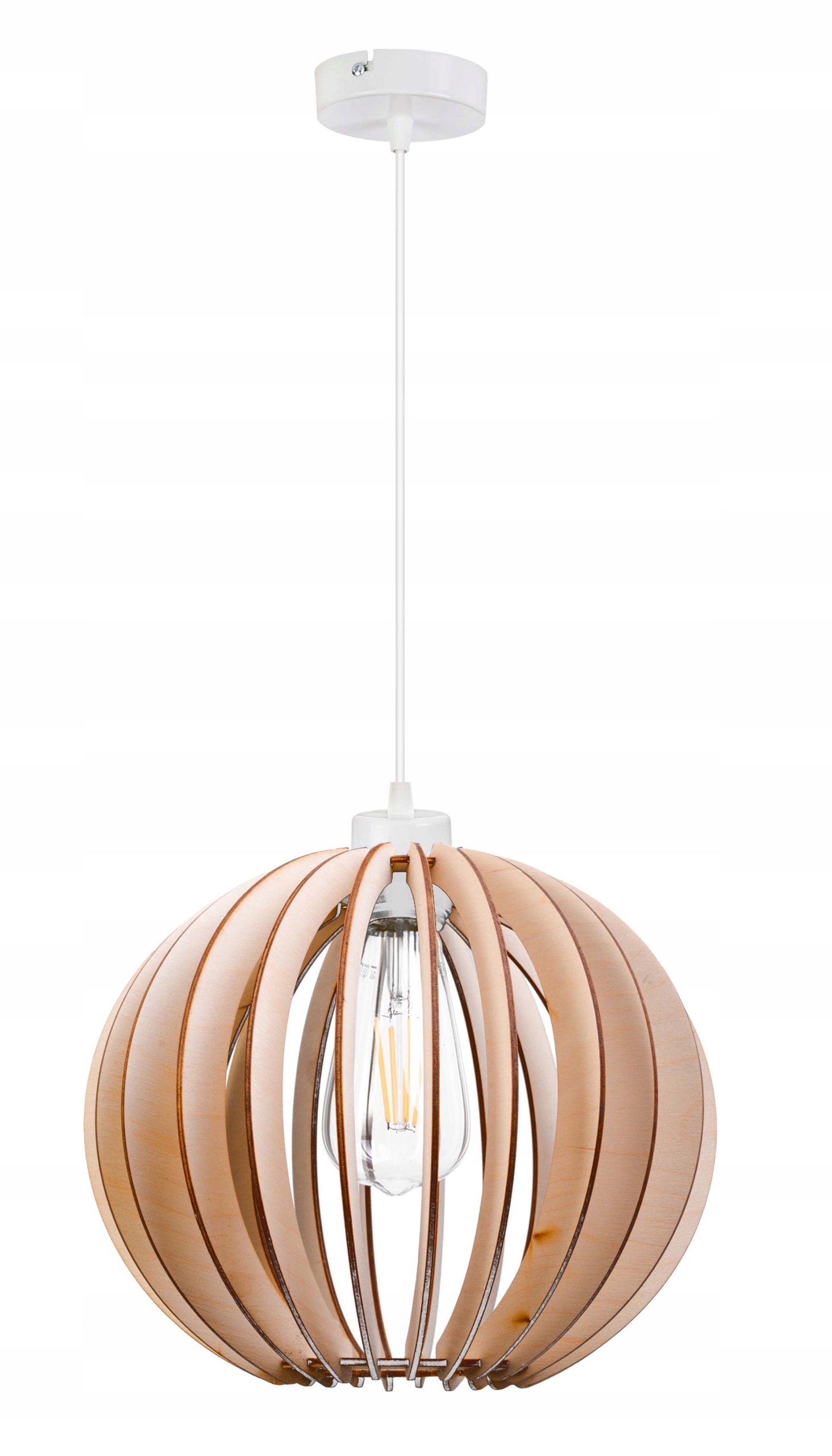 

Lampa Wisząca Zwis żyrandol sufiowa Kula Drewno