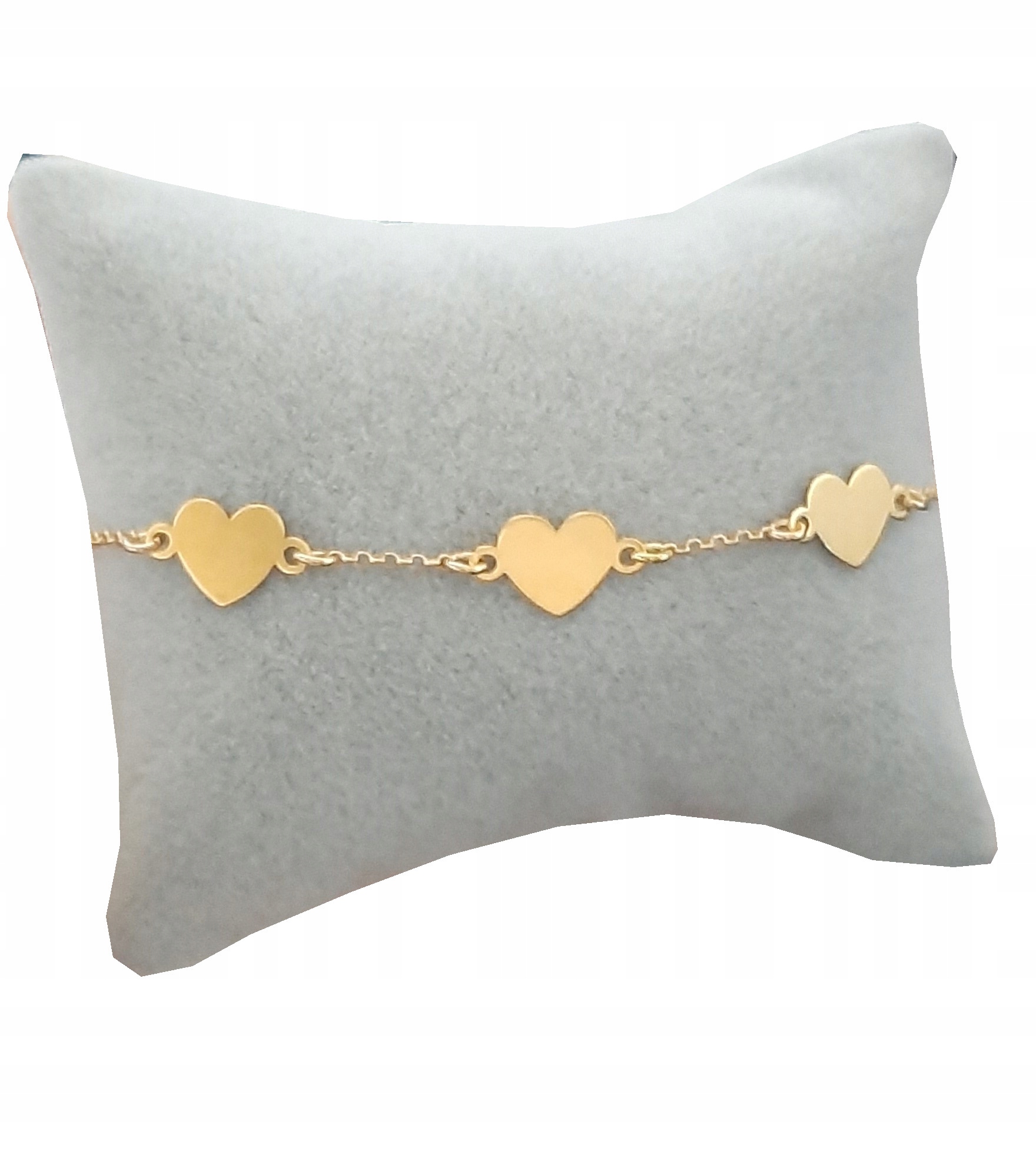 Náramek tři srdce srdíčka Stříbro zł Gravírování