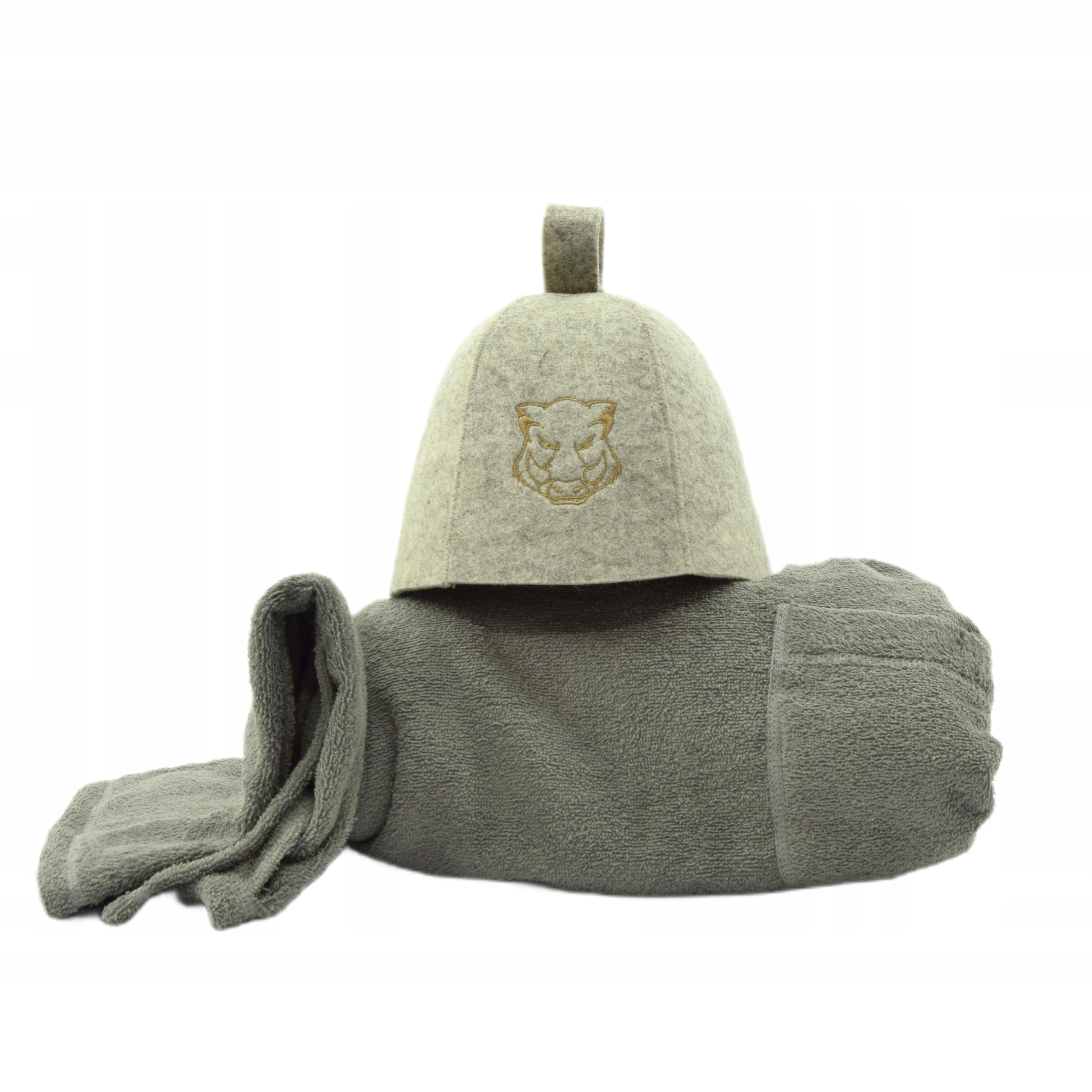 Čepice do sauny Pánská 3-dílná sada bavlna vlna XL