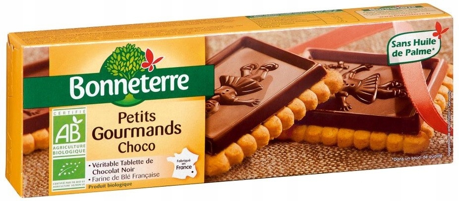 Levně 2x Bonneterre Sušenky s hořkou čokoládou 150 g Bio