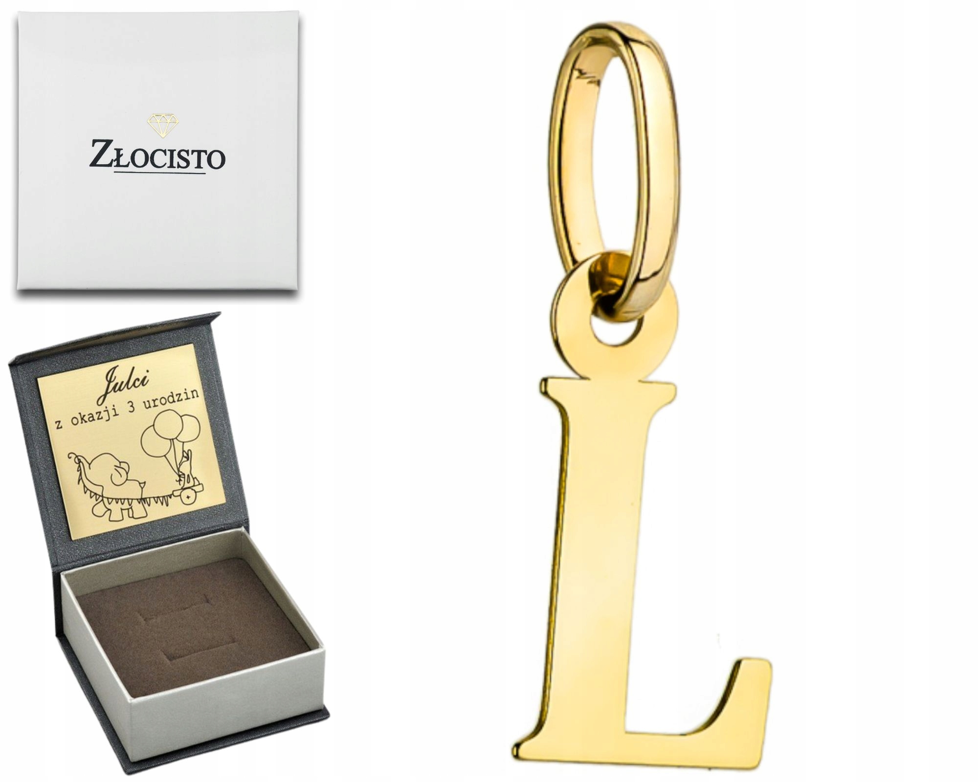 Zlatý Přívěsek Velké Písmeno L 585 Gravírování Dárek