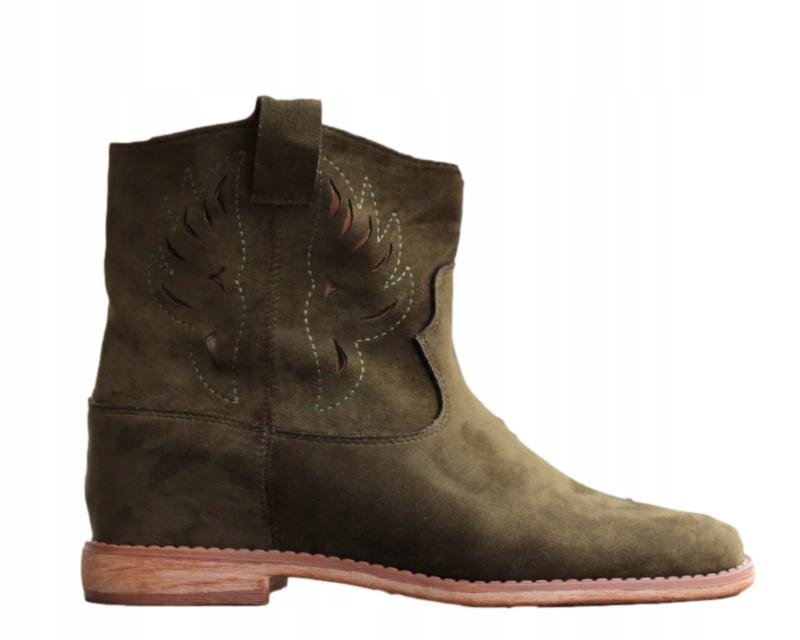 

Green Ażurowe Botki Damskie Na Ukrytej Koturnie 39