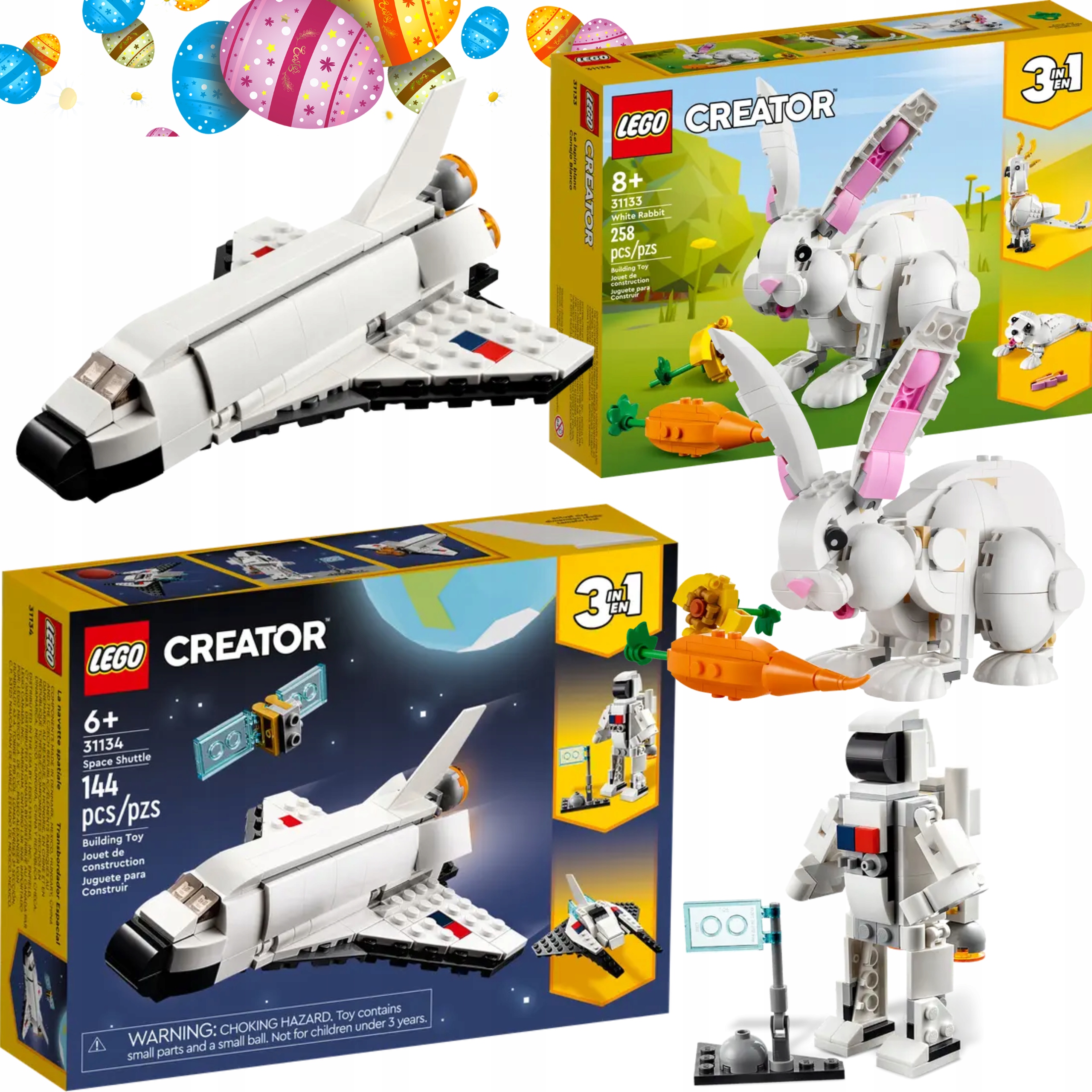 Lego Creator 3V1 31134 Raketoplán Lego 31133 Králík Dárková Sada