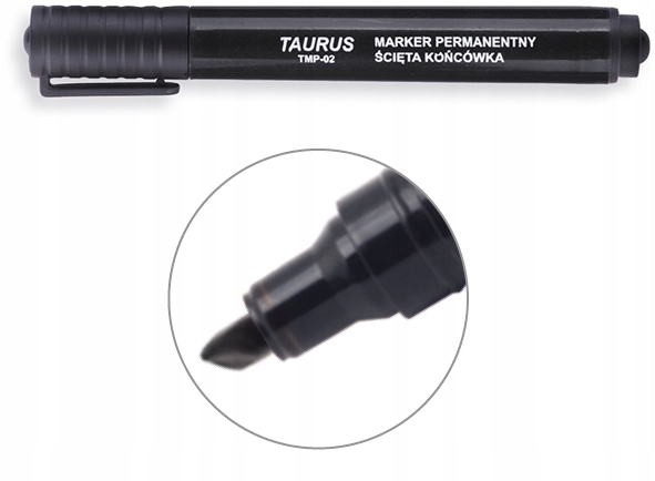 Marker permanentny Ścięty Taurus TMP-02 CZARNY