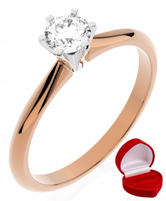 Zlatý Prstýnek 585 14k Safír 0,30 ct Růžové Zlato R0