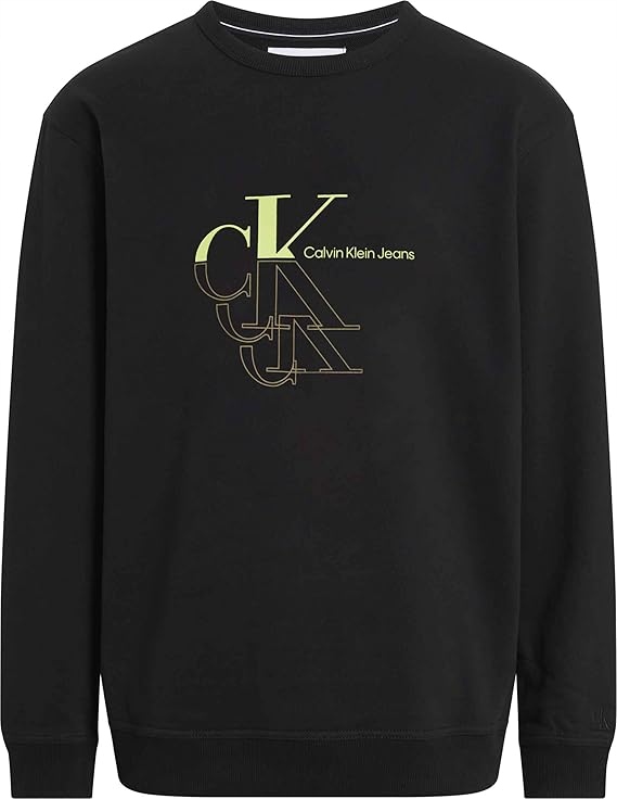 Calvin Klein Černá pánská mikina Jeans Monogram Echo Black Velikost S