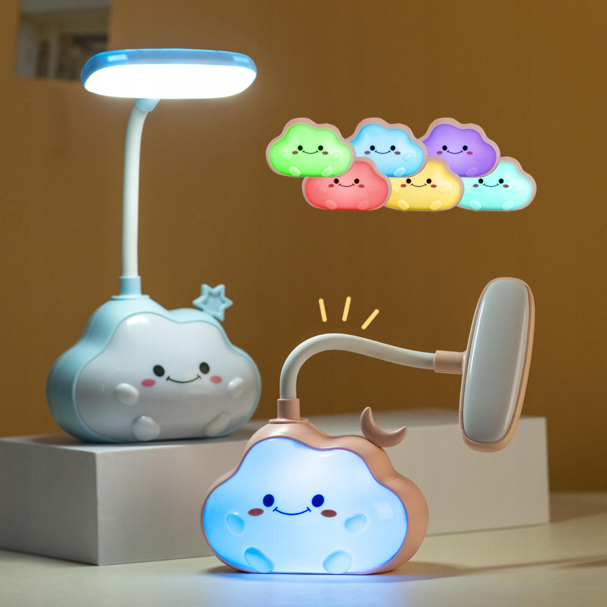 Wetry Lampka Nocna LED Dziecięca Chmurka Wielokolorowa Do Karmienia — miniatura 3