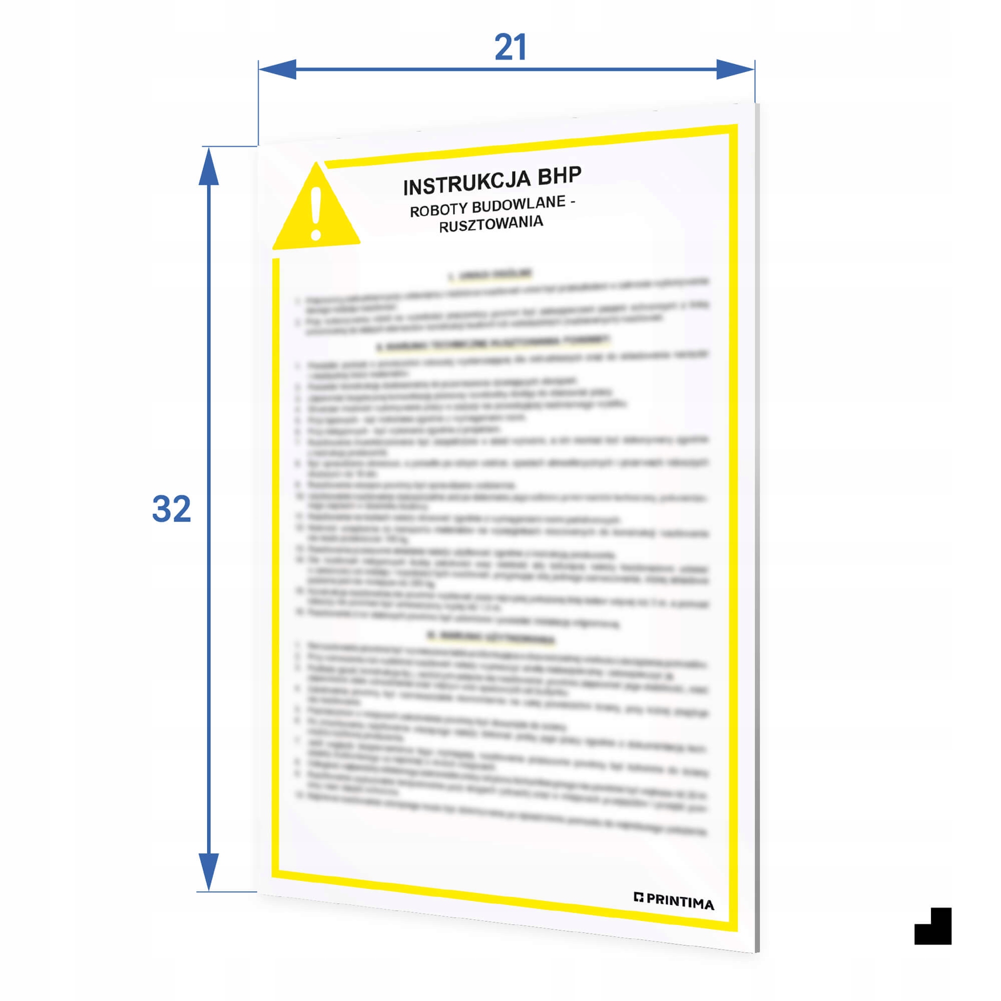 INSTRUKCJA BHP ROBOTY BUDOWLANE-RUSZTOWANIA 21X32 Kod producenta BHP ROBOTY BUDOWLANE-RUSZTOWANIA
