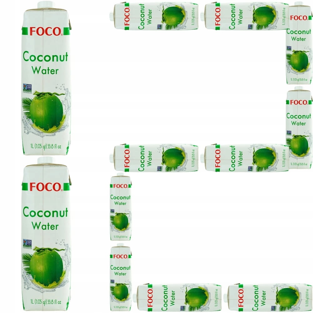 Levně 12 x Zdravá Kokosová voda z kokosu 100% přírodní zavlažování 1000 ml 1litr Foco