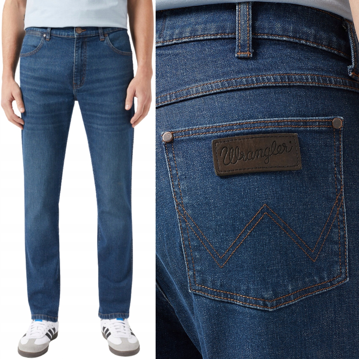 Wrangler Larston slim Spruce přiléhavé tmavé džínové kalhoty W36 L32