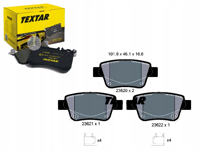 Tex2362002 КОЛОДКИ HAM. TOYOTA ЗАД. AVENSIS 03-