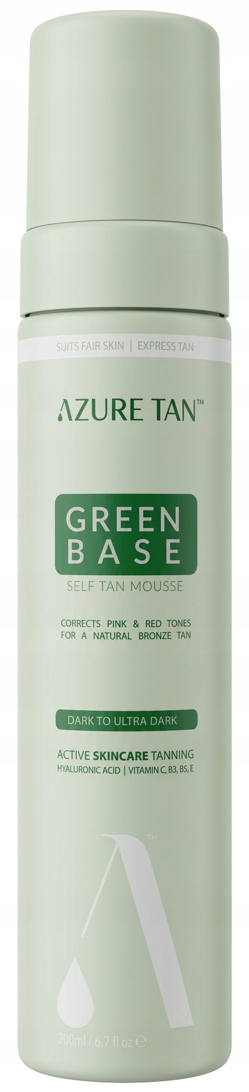 Azure Tan Green Base Self Tan Mousse Samoopalovací pěna na tělo 200 ml