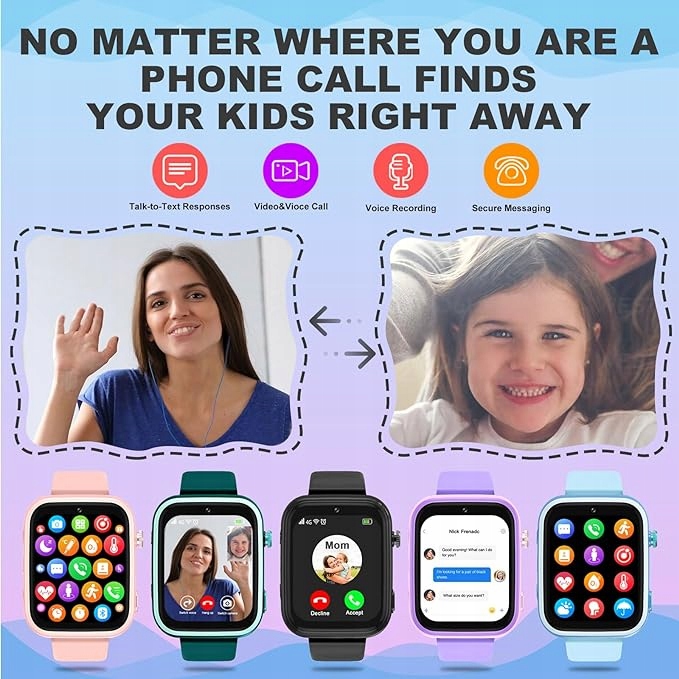 OKYUK Smartwatch 4G dla dzieci, tracker GPS, wiele stylów pulpitu do wyboru Marka Inna marka