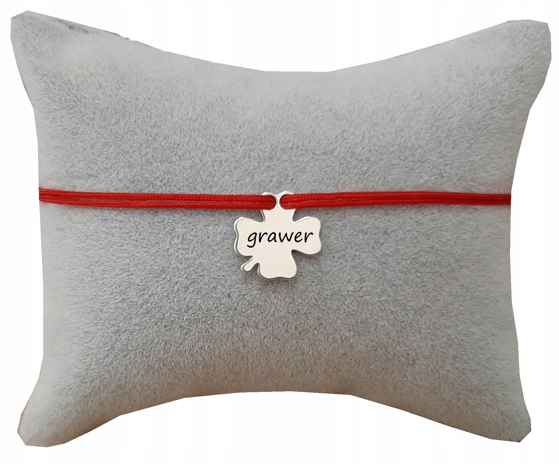 

Bransoletka sznurkowa Koniczynka Srebro 925 Grawer