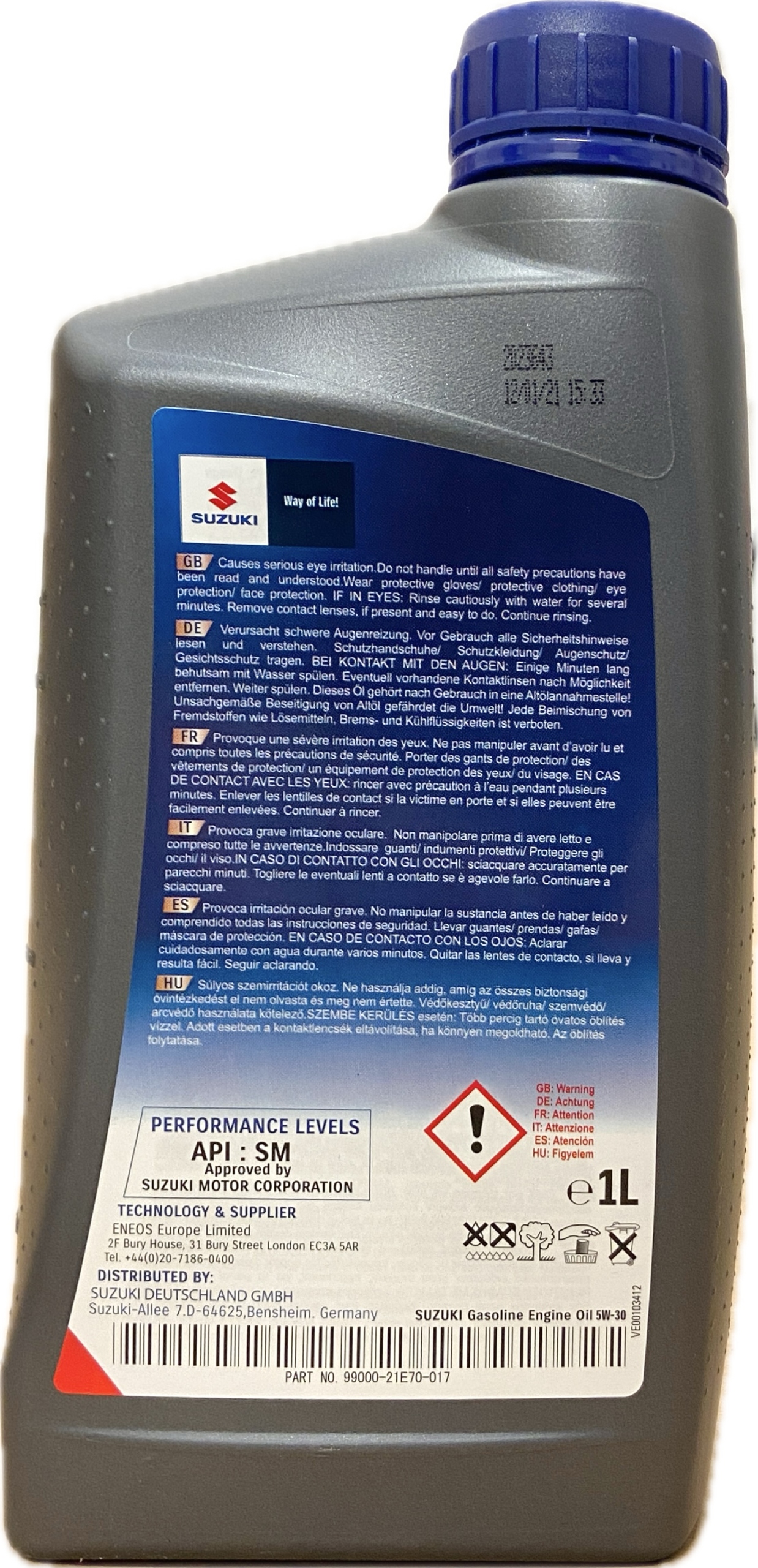 Olej silnikowy ecstar 5W30 1L Suzuki Producent części Suzuki OE