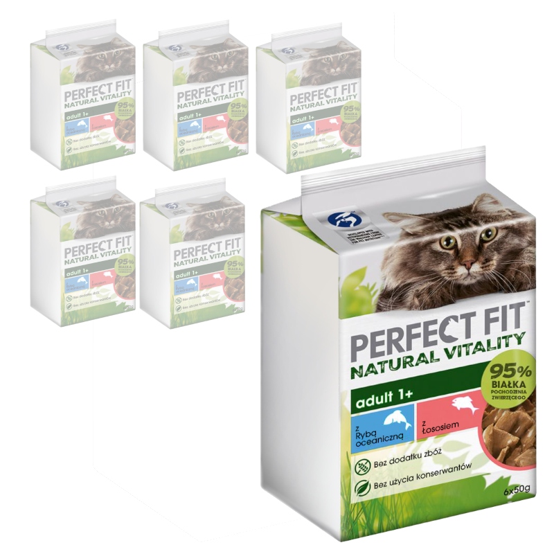 Levně Perfect Fit Natural Vitality 36x50g Mokré Krmivo Pro Kočky Ryba V Omáčce