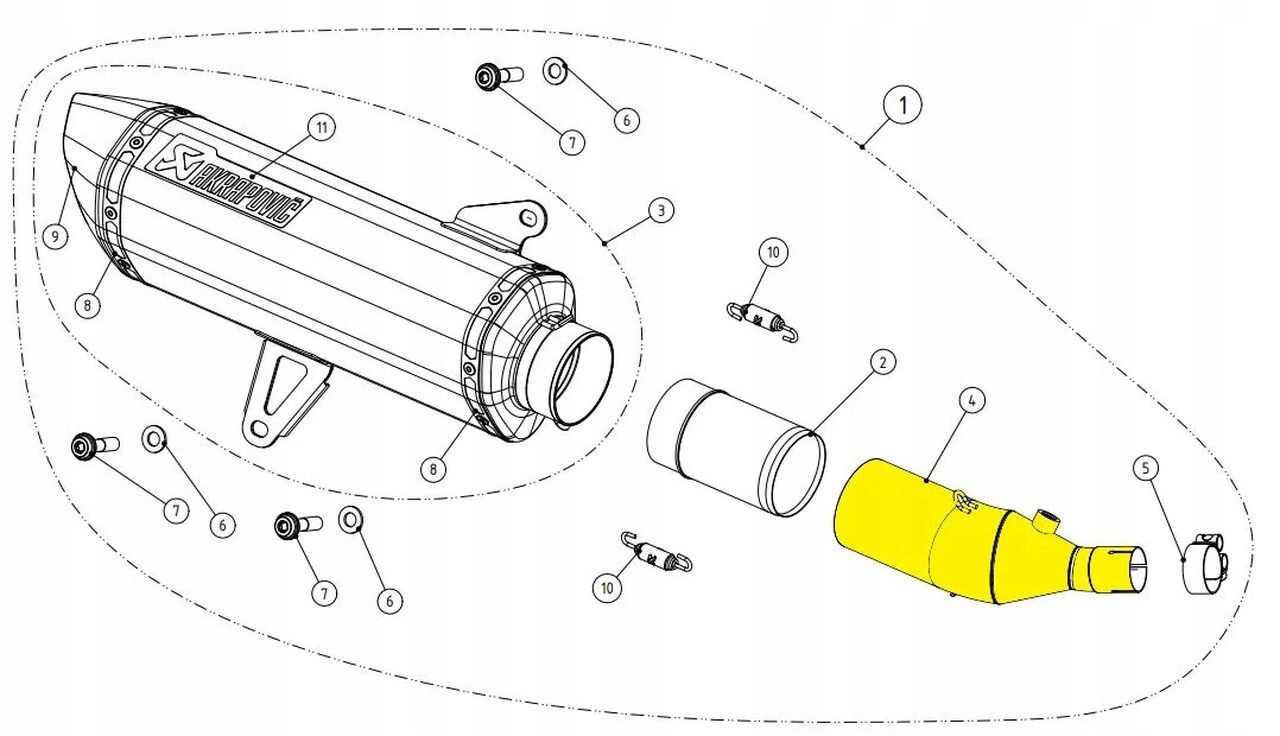 Spojovacia rúrka Akrapovic Yamaha Czd 300 A