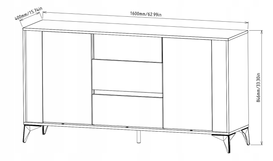 Komoda szafka EVEL 03 szary połysk + LED MEG Kolekcja Komody