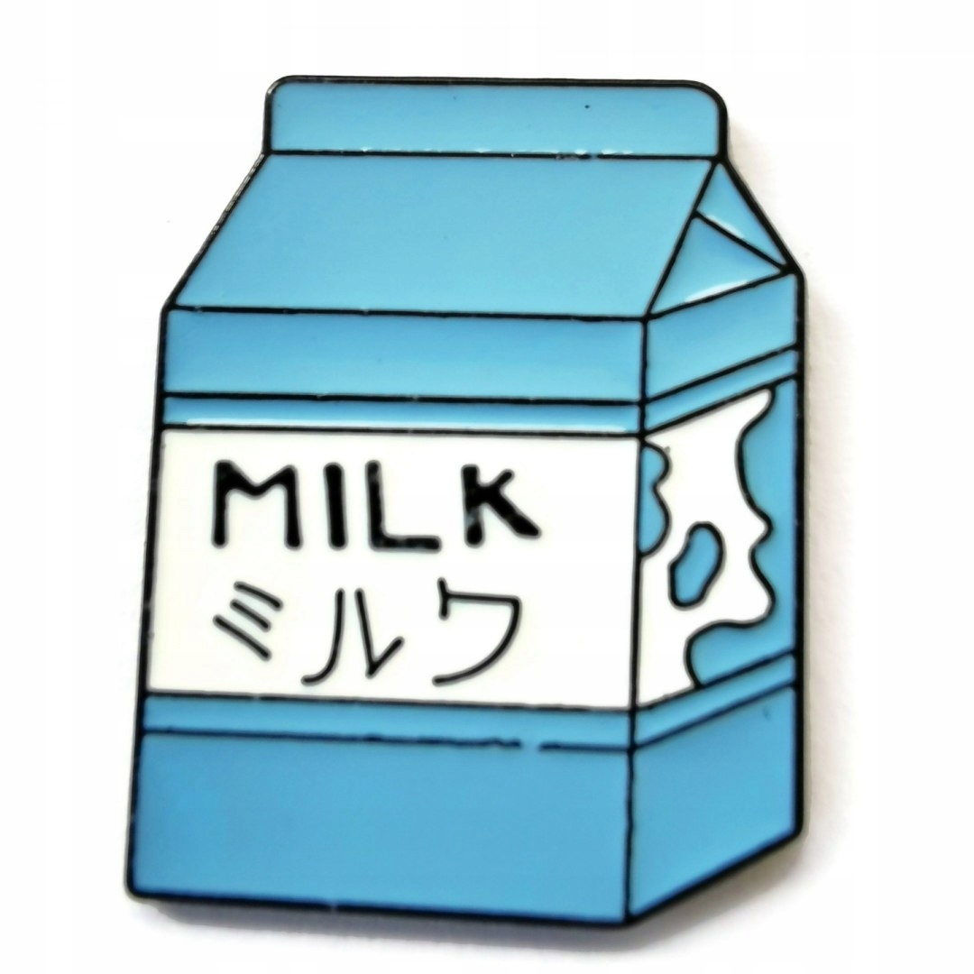 

Przypinka Kartonik Milk Niebiesko-biały Buton Meta