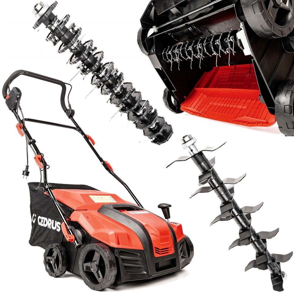 Vertikutátor Cedrus 2000W 40 cm 16 rotačních nožů, koš 55L -12+6 mm, 2 válečky