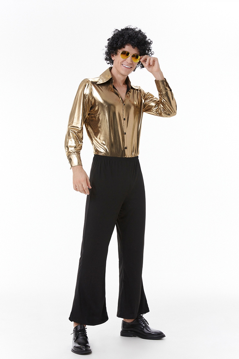 Strój Disco Kostium Disco Złoty Lata 70 80 XL Płeć mężczyzna