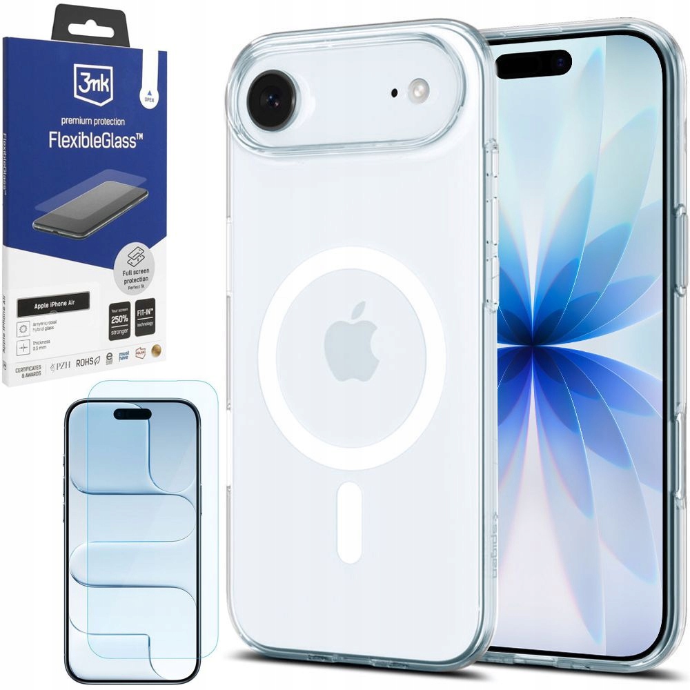 Pouzdro Spigen Liquid Crystal MagSafe ochranné Sklo 3mk pro Apple iPhone Air