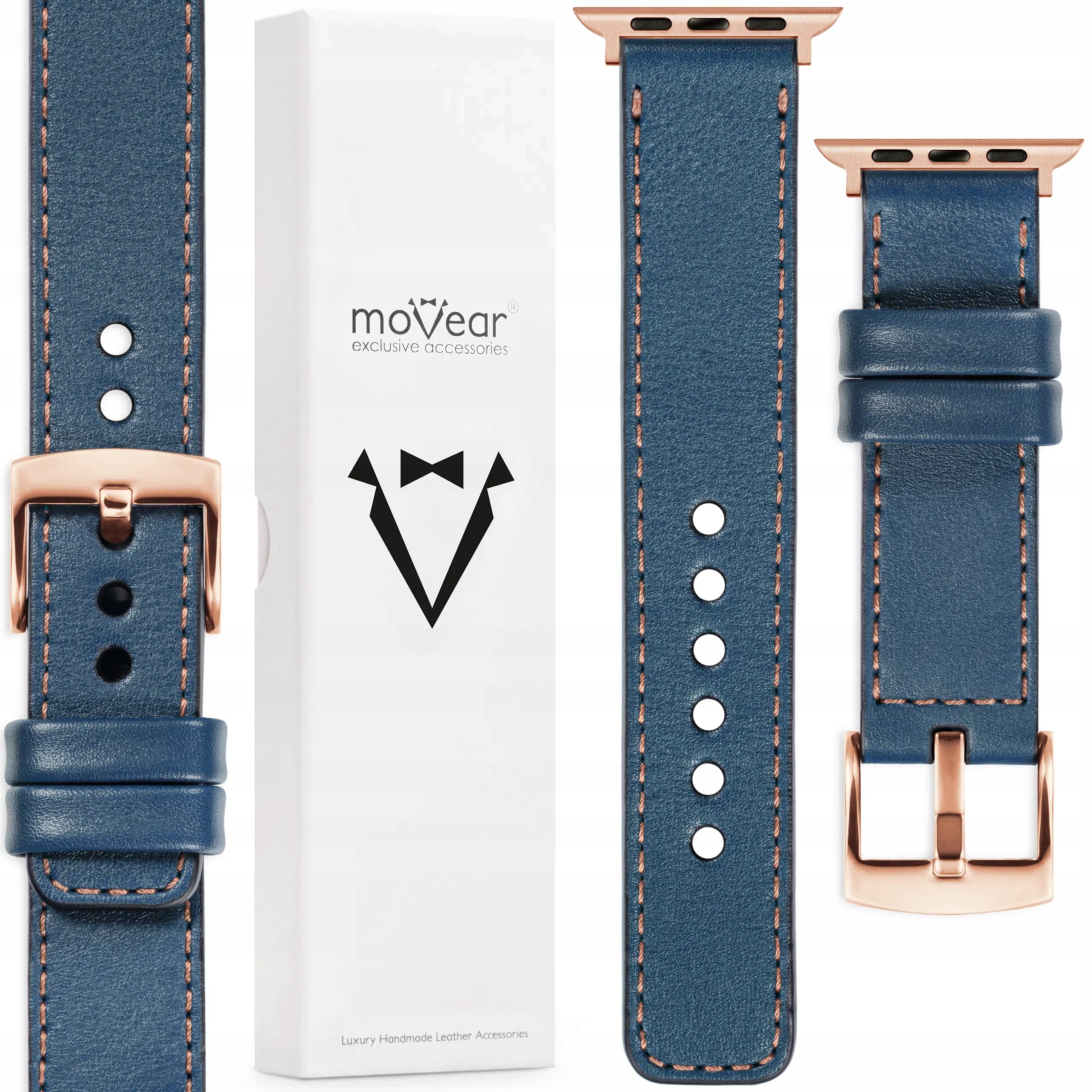 Kožený řemínek pro Apple Watch 10 9 8 7 6 5 4-1 Se 42-40 mm Movear