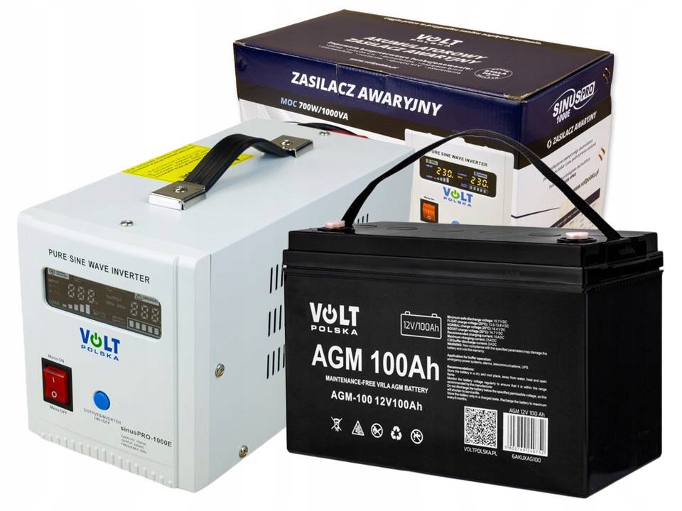 Měnič Napětí Záložní Zdroj Ups 800W Akumulátor 100Ah Agm Vrla