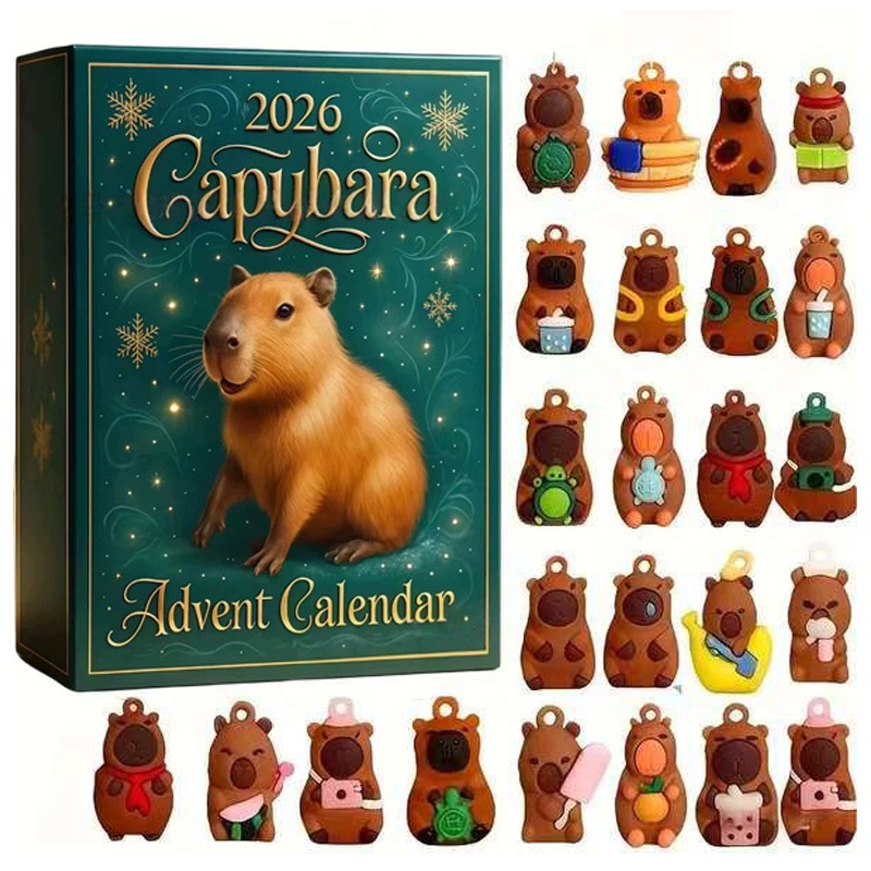 Adventní Kalendář Krabička Závěsná Ozdoba Kapybara 3D