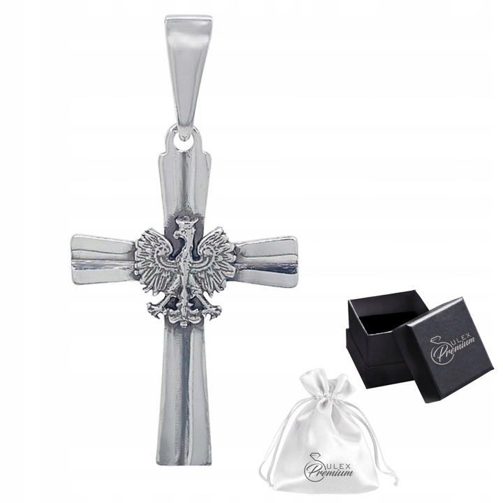 Stříbrný křížek s orlem Patriotický kříž Přívěsek Přívěsek Stříbro 925