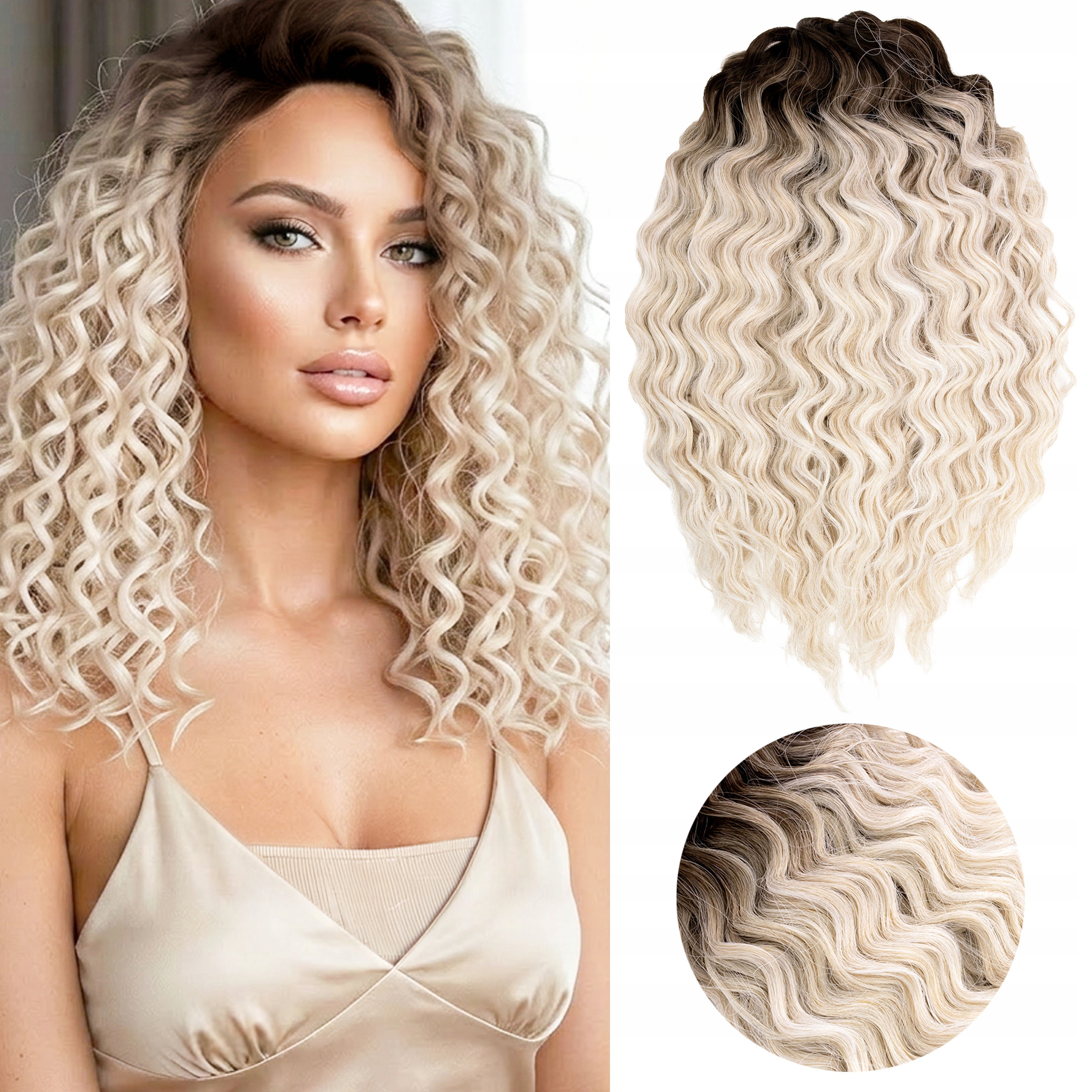 Syntetické vlasy Afroloki Ariel Premium 35 cm 250 g Blond S Tmavým Odrostem