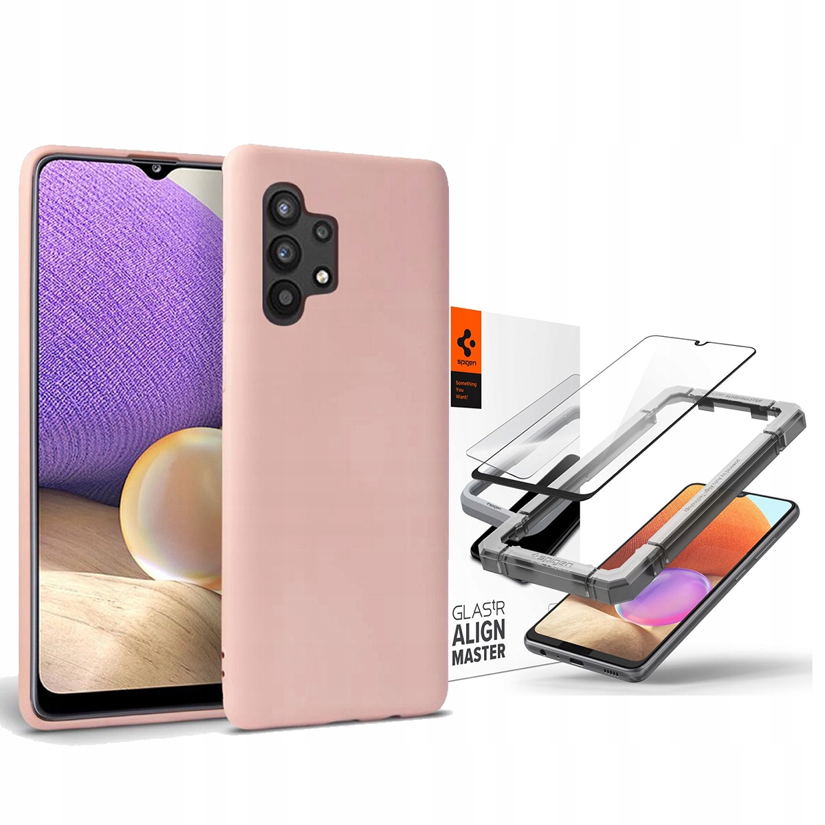 

Silikonowe Etui Do Galaxy A32 Lte + Szkło Spigen