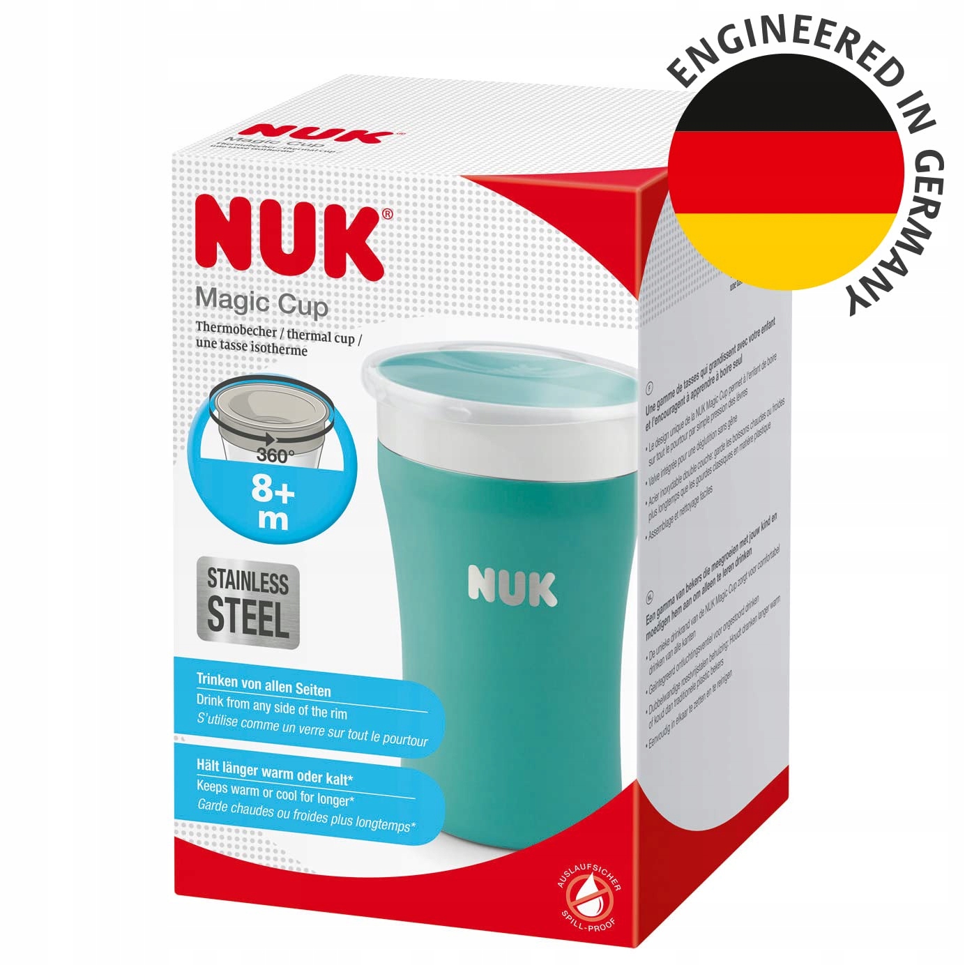 NUK Kubek Termiczny Dla Dzieci 230ml 8+ Miesięcy Niebieski BPA Free — miniatura 8