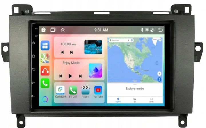 Rádio Android Mercedes W169 W906 W639 W245 Carplay Wifi Usb 4GB 64GB