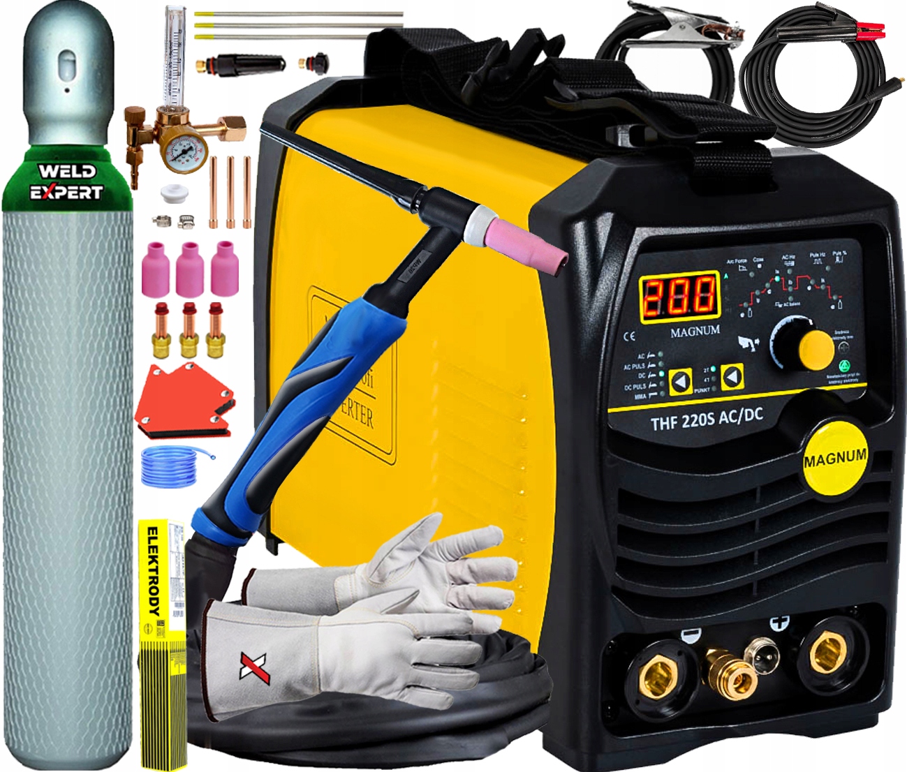 Spawarka TIG AC DC Magnum THF 200 Puls DO Aluminium 220S PULS INWERTOR ...
