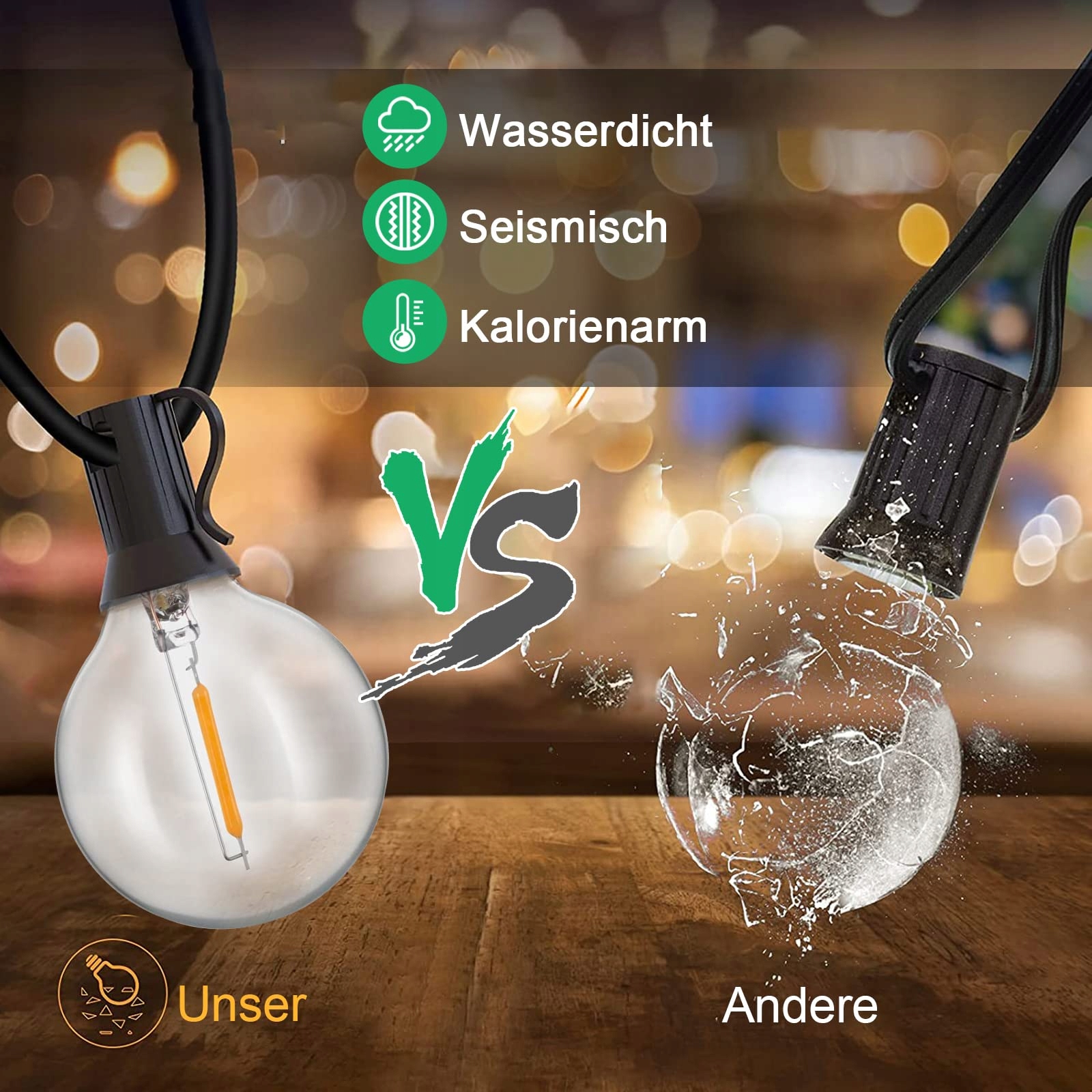 SUNSGNE G40 LED Żarówki 25 Sztuk Klare Globe Oświetlenie Tarasowe E12 C7 7W — miniatura 5