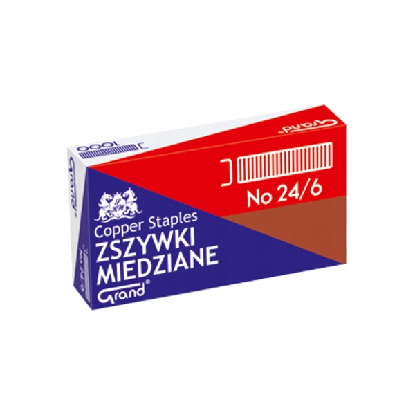 

Zszywki Grand 24/6 1000 sztuk miedziane