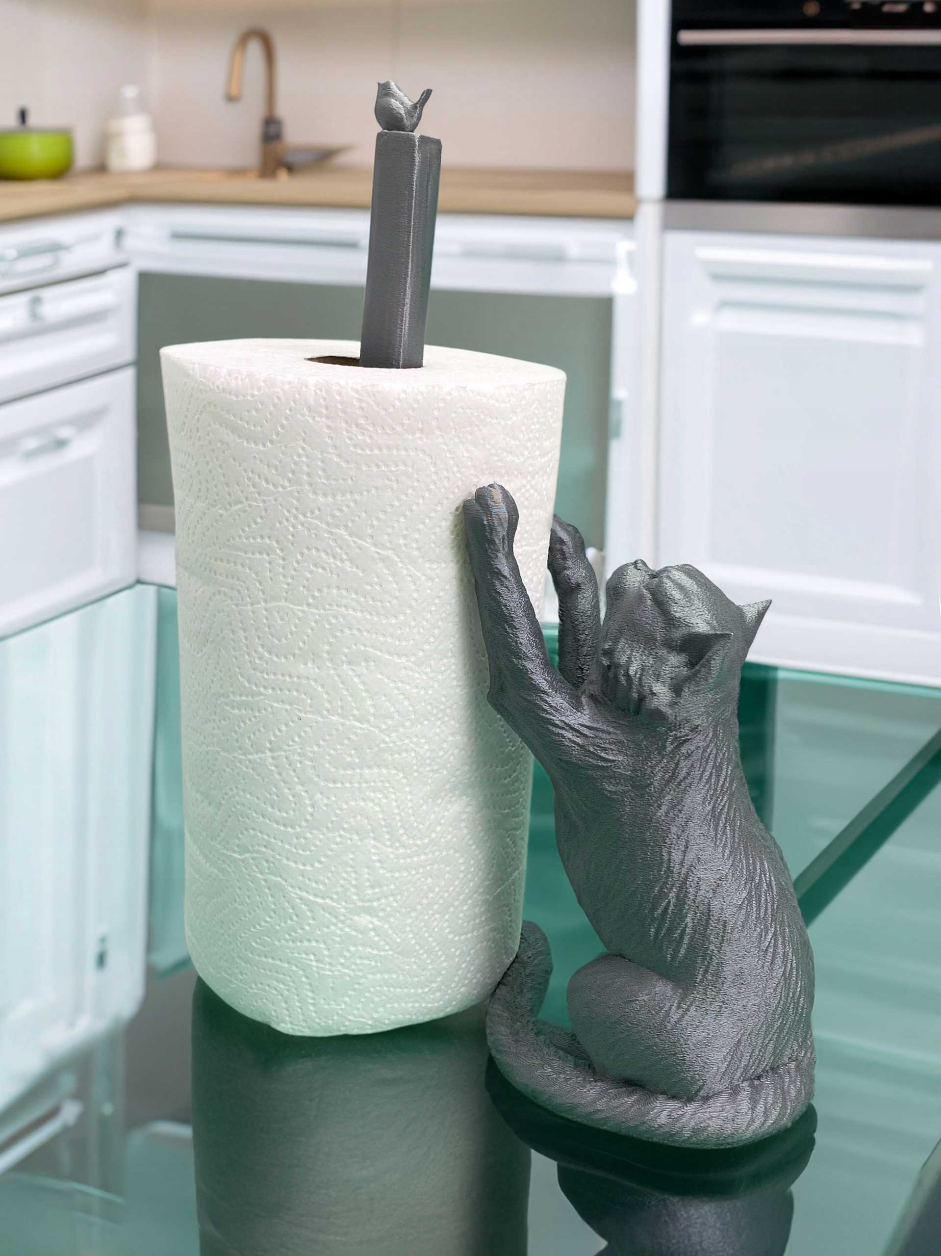 Stojak na ręcznik papierowy kuchenny srebrny Marka inna