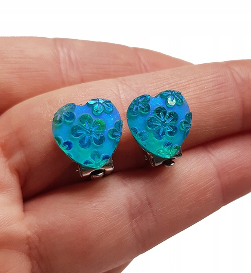 Klipsy dla dziewczynki hand made serduszka