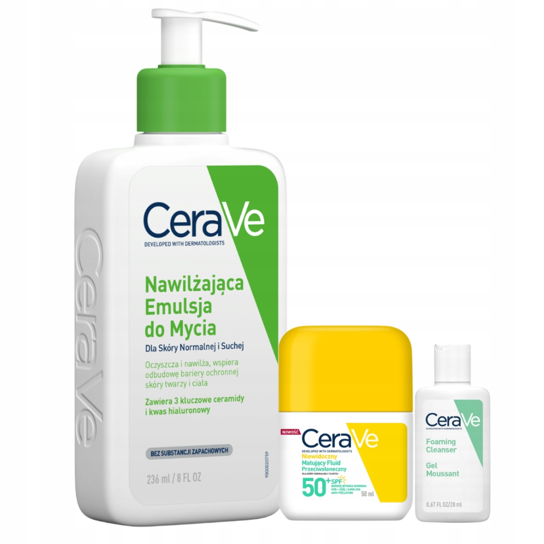 CeraVe Fluid Przeciwsłonecznyy Spf 50+, Emulsja Nawilżająca do Mycia