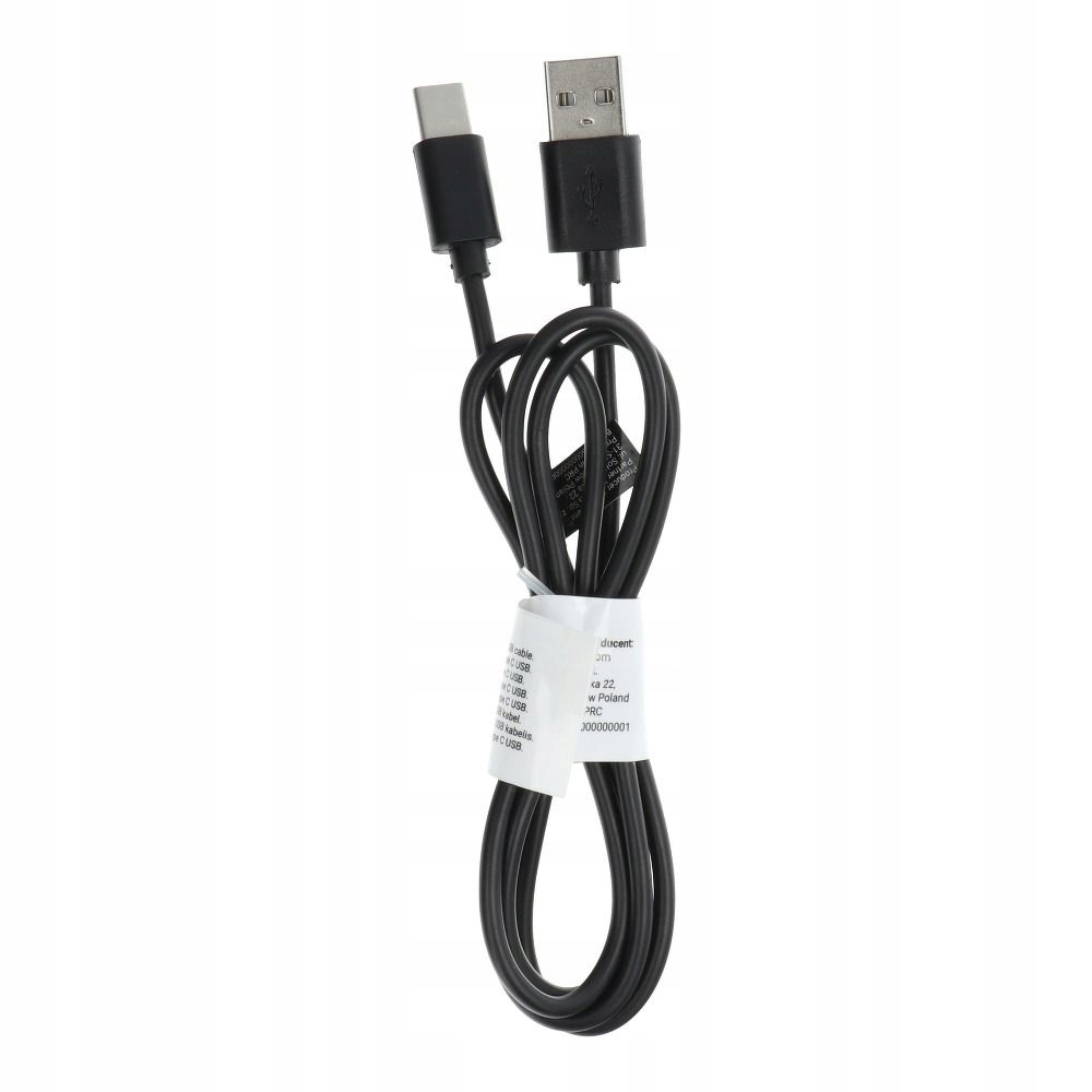 Kabel Usb A do Typ C 2.0 C366 (długa koncówka 8mm) 1 m czarny